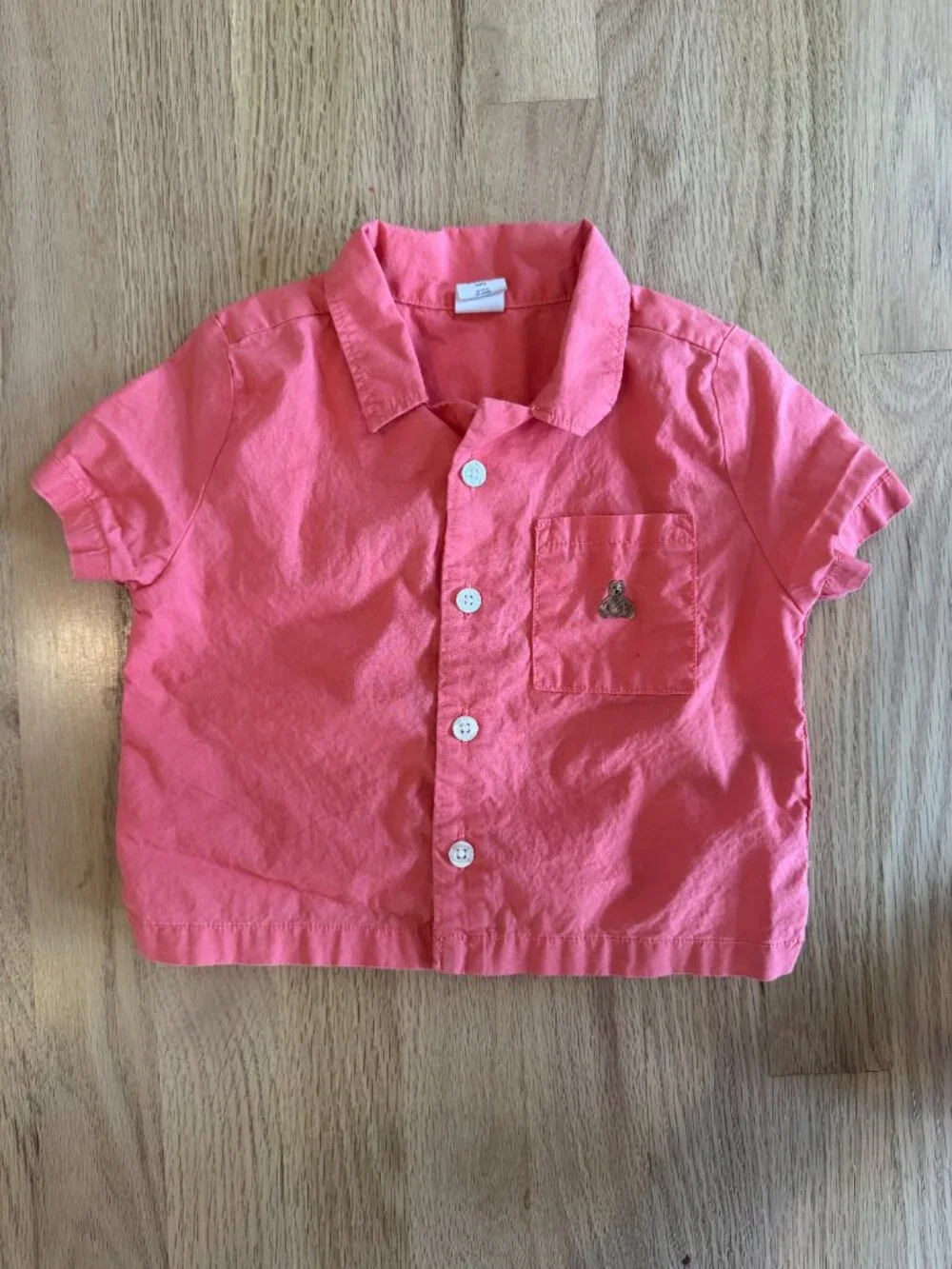 Gap Baby Boy Outfit 6–12 Months | Khaki Pants & Pink Button-Down Shirt | Summer